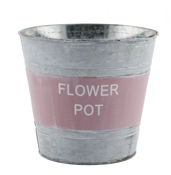 Zinktopf 'Flower Pot' 12x14,5 cm altrosa